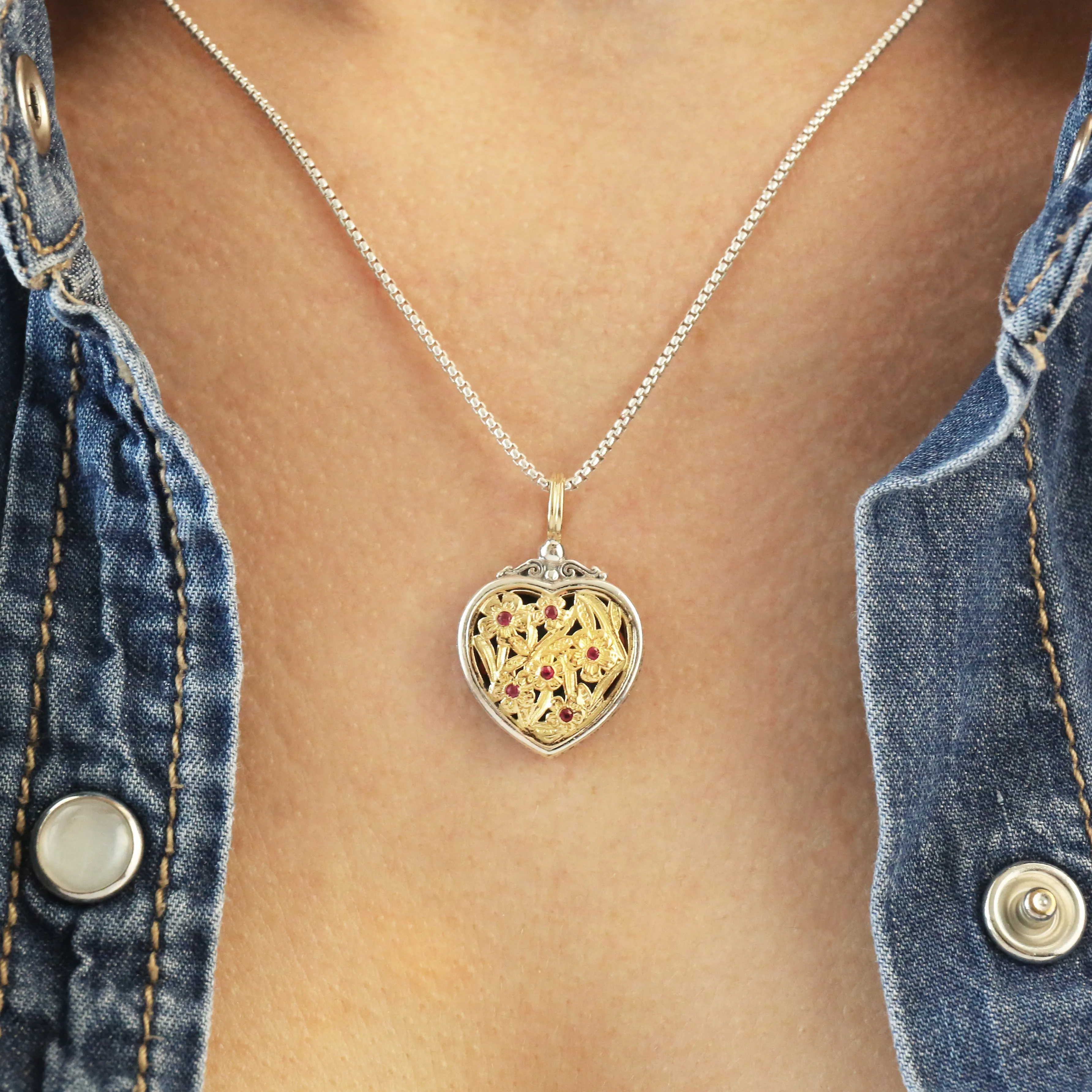 Meadow Shadows Ruby Heart Pendant