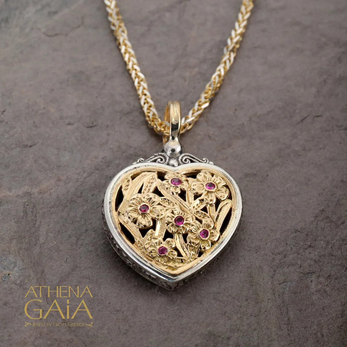 Meadow Shadows Ruby Heart Pendant