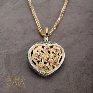 Meadow Shadows Ruby Heart Pendant