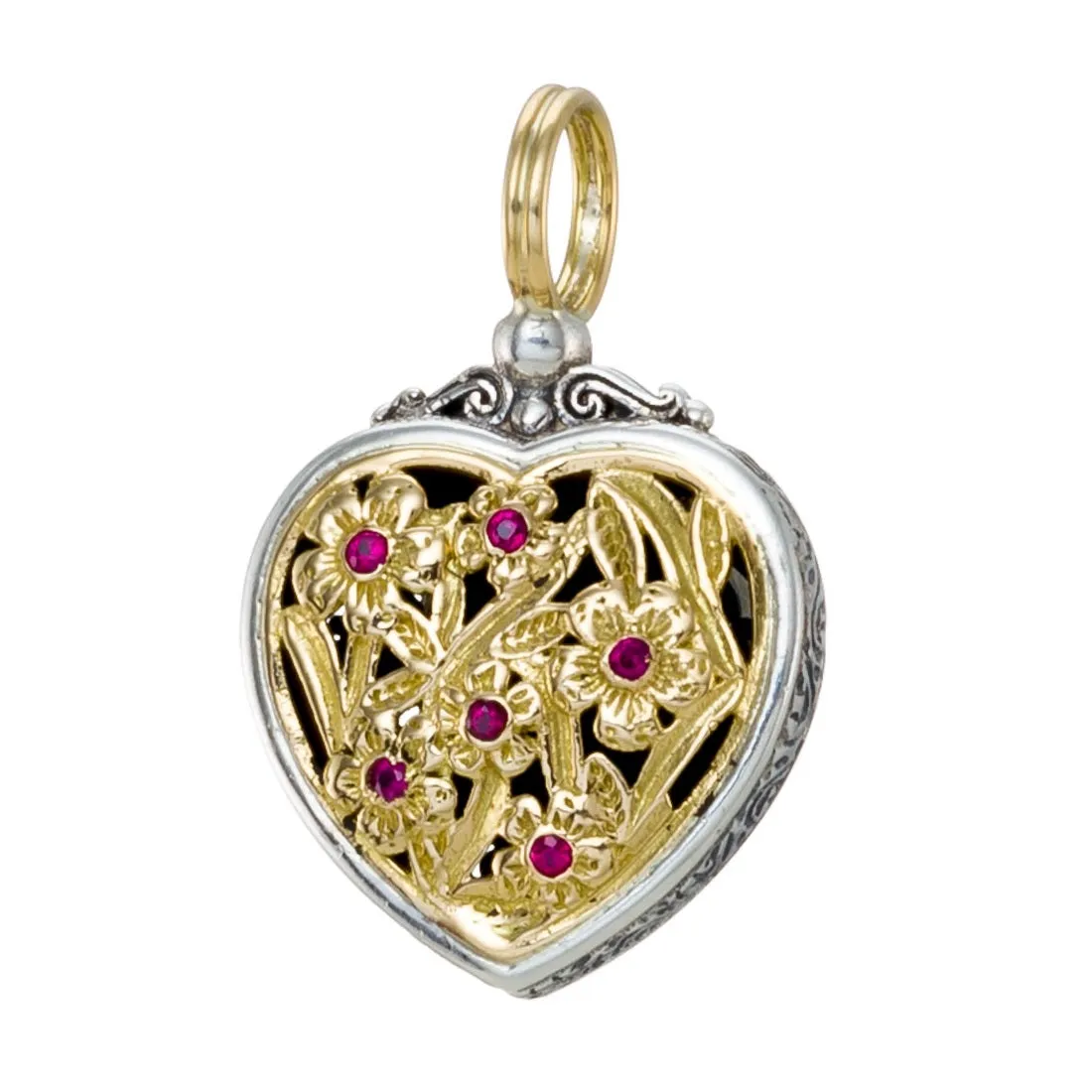 Meadow Shadows Ruby Heart Pendant
