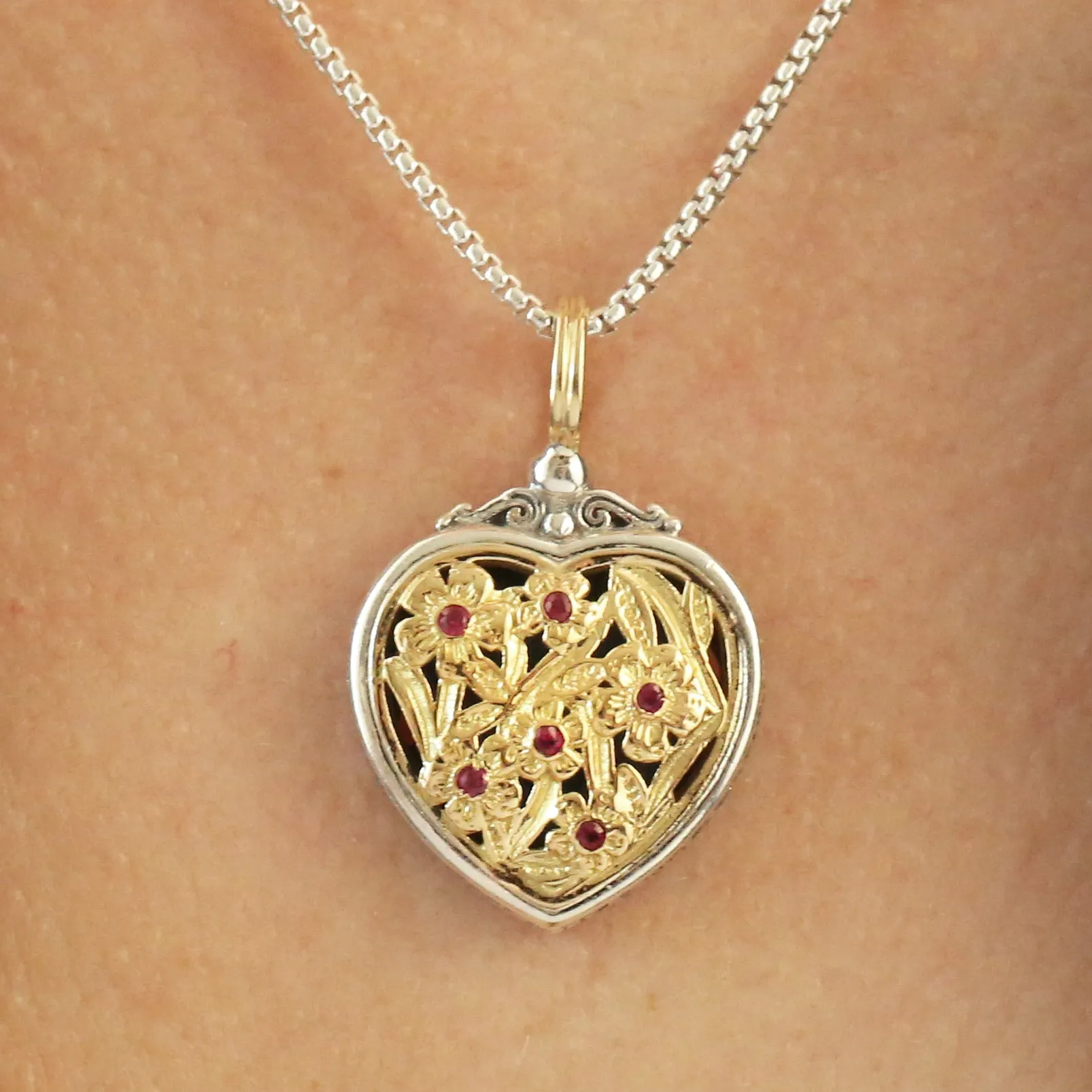 Meadow Shadows Ruby Heart Pendant