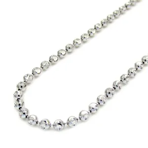 Men's Appealing 14K White Gold 3mm 26" Diamond Cut Moon Chain