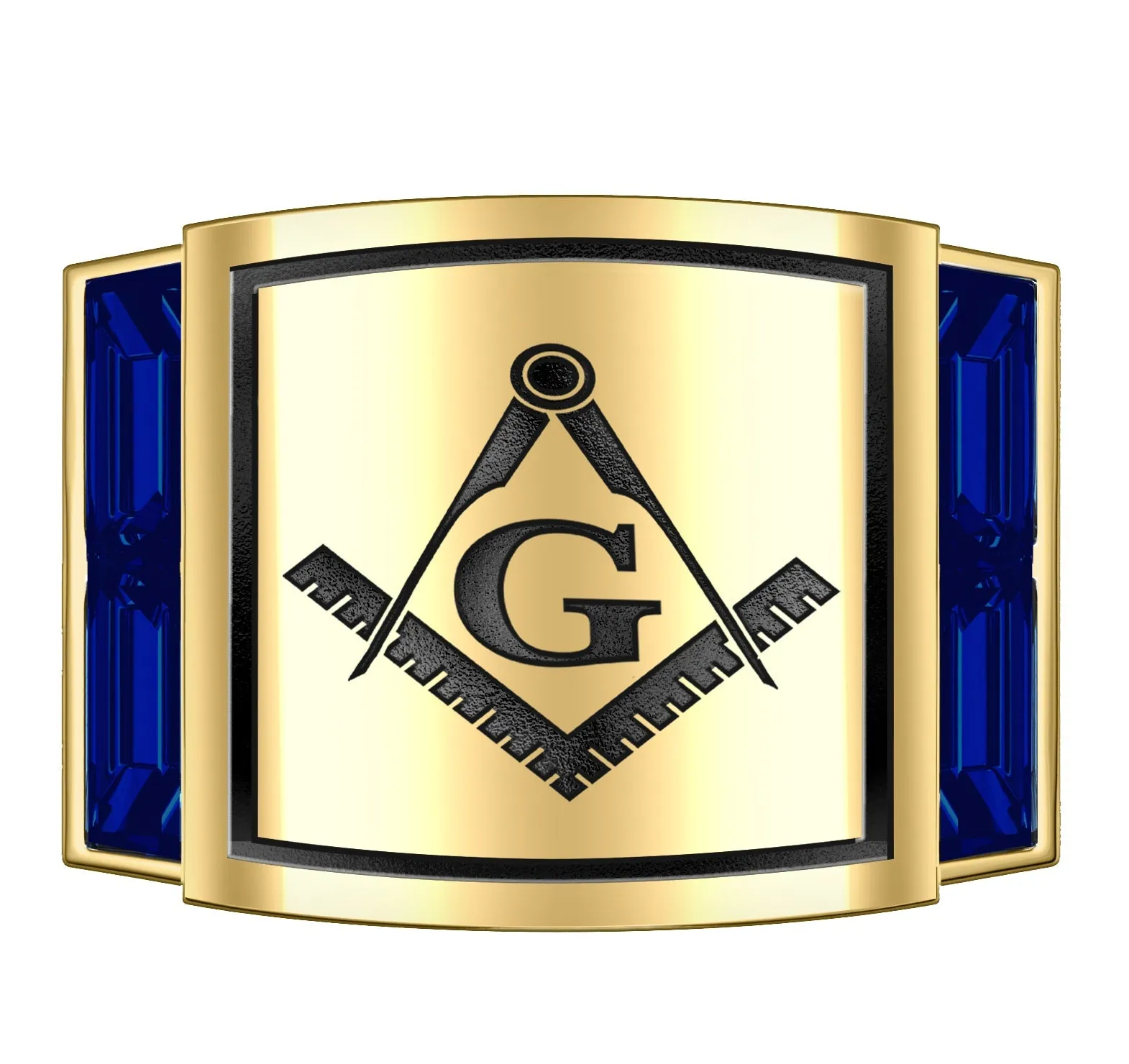 Men's Heavy Solid 10K or 14K Yellow Gold or White Gold Freemason Master Mason Ring Band