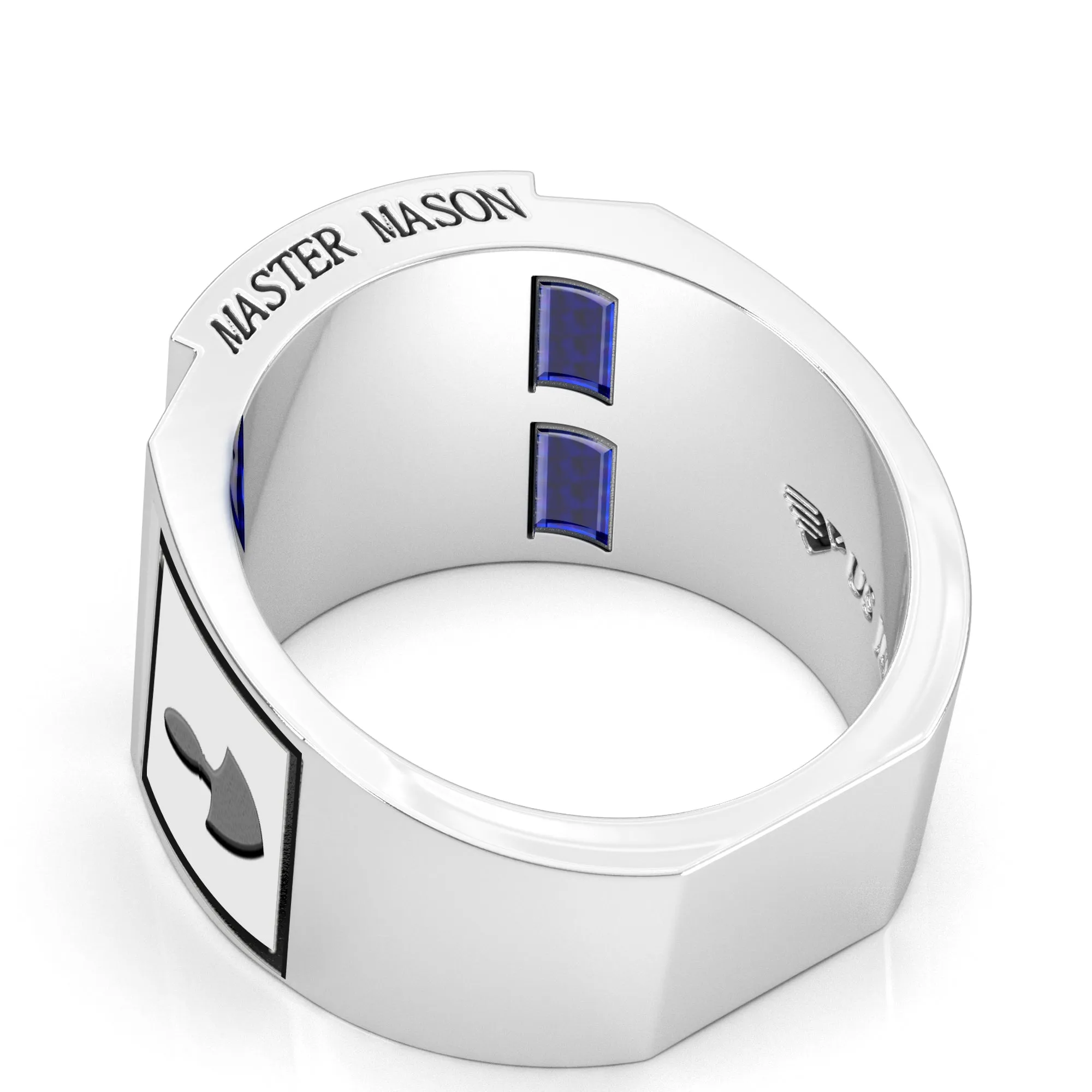 Men's Heavy Solid 10K or 14K Yellow Gold or White Gold Freemason Master Mason Ring Band