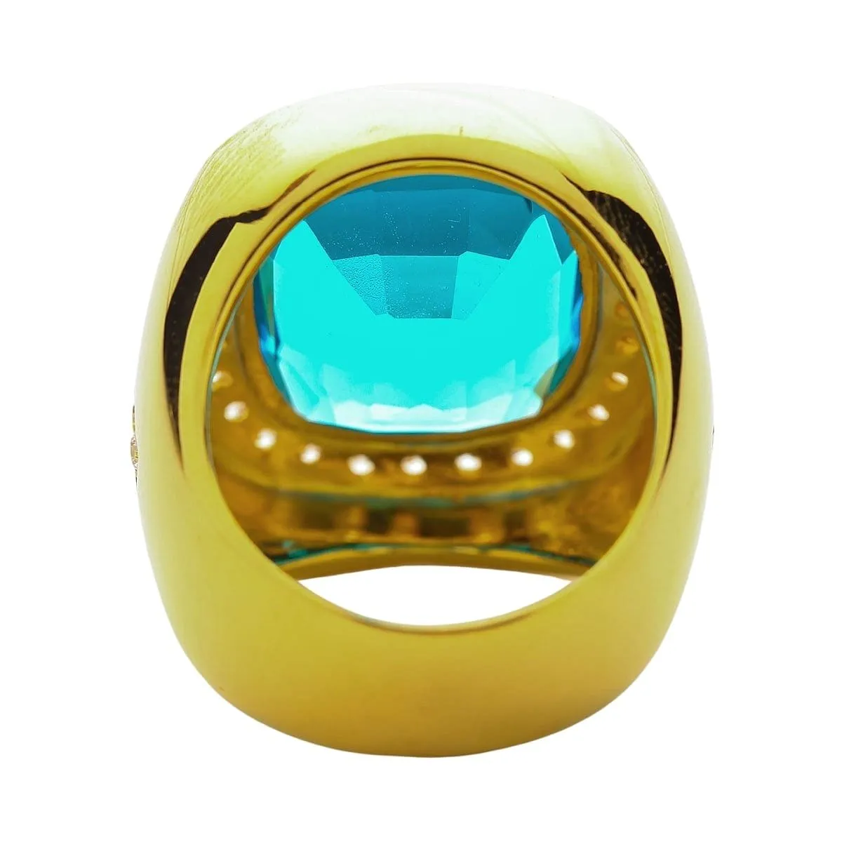 Mens Huge Natural Blue Topaz Ring
