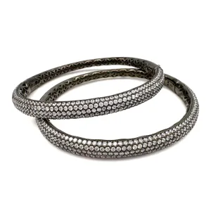 Micro Pave CZ Bangle Bracelet, 5 Row