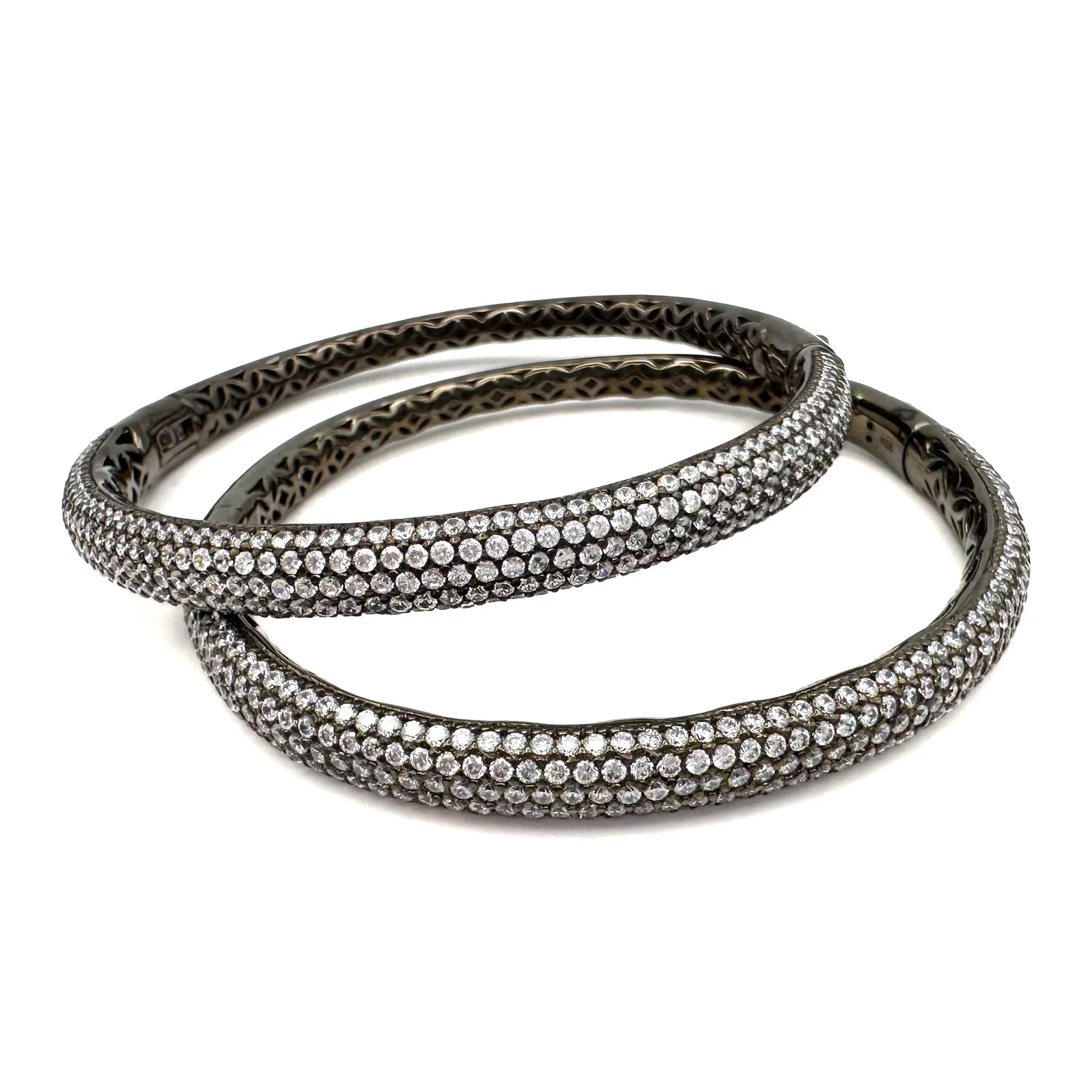 Micro Pave CZ Bangle Bracelet, 5 Row