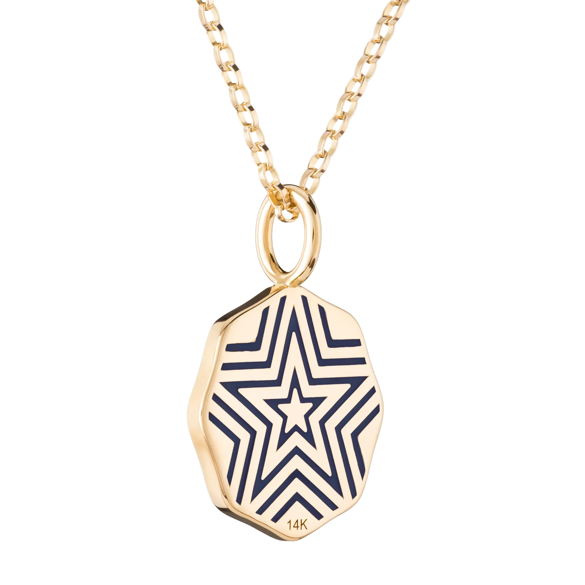 Mini Diamond Halo Porte Bonheur Blue Sapphire