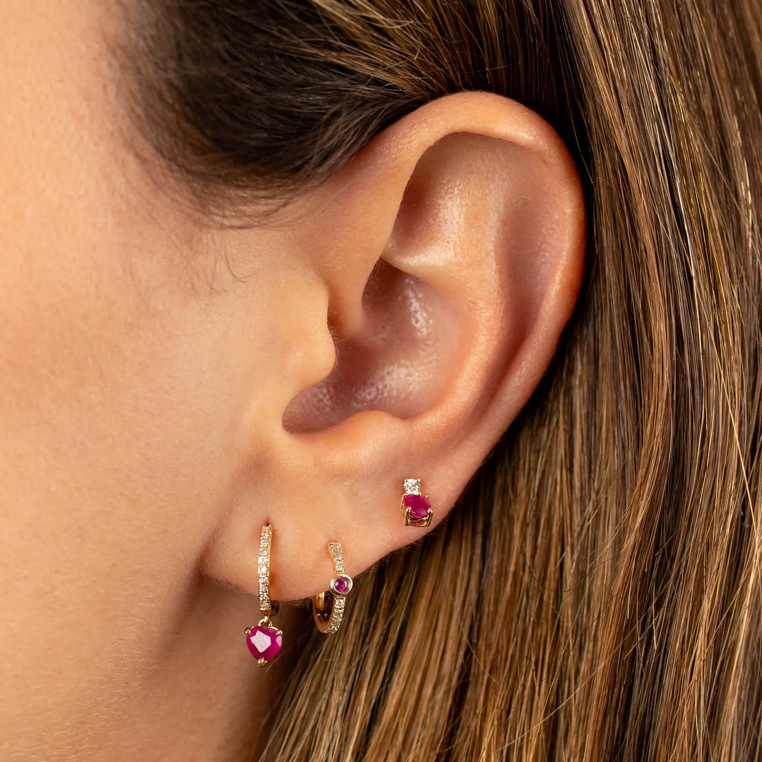 Mini Diamond Stud Earring 14K