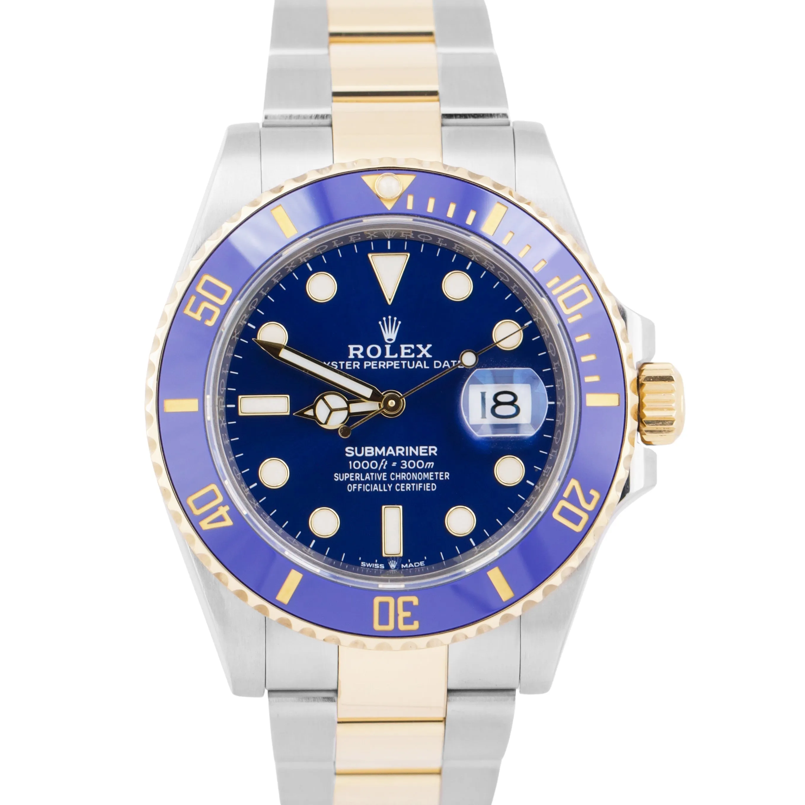 MINT 2020 PAPERS Rolex Submariner Date 41mm BLUE Two-Tone 18K Gold 126613 LB BOX