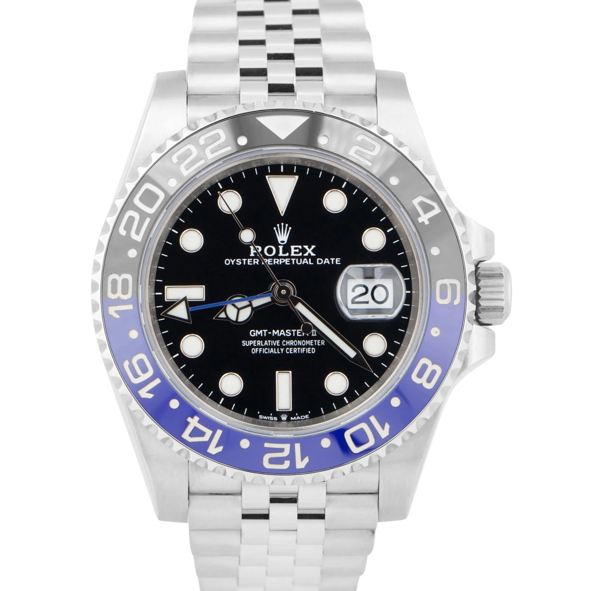 MINT 2023 Rolex GMT-Master II BATMAN Blue JUBILEE Stainless 40mm 126710 BLNR
