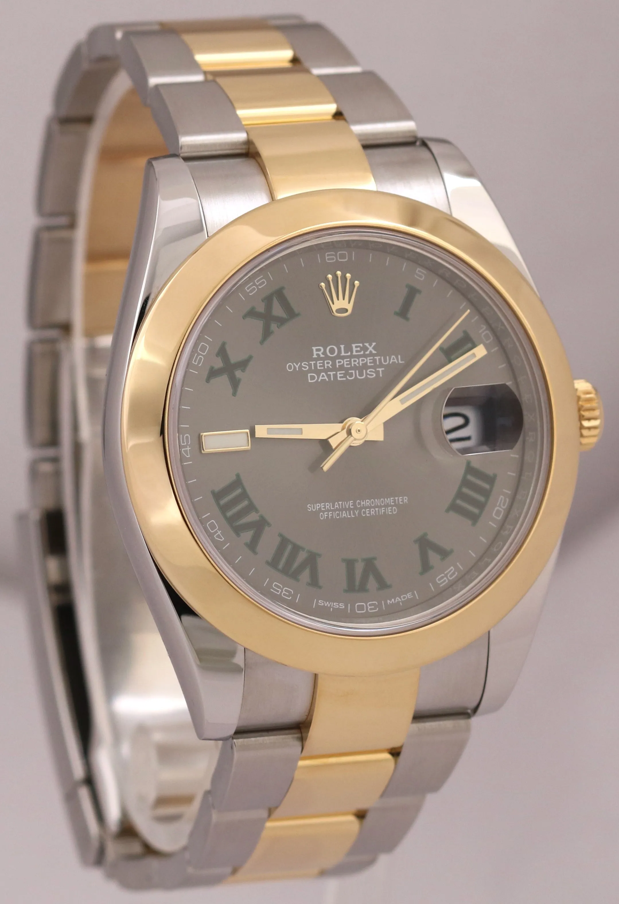 MINT PAPERS Rolex Datejust 41 WIMBLEDON 18k Gold Steel Oyster 41mm 126303 BOX