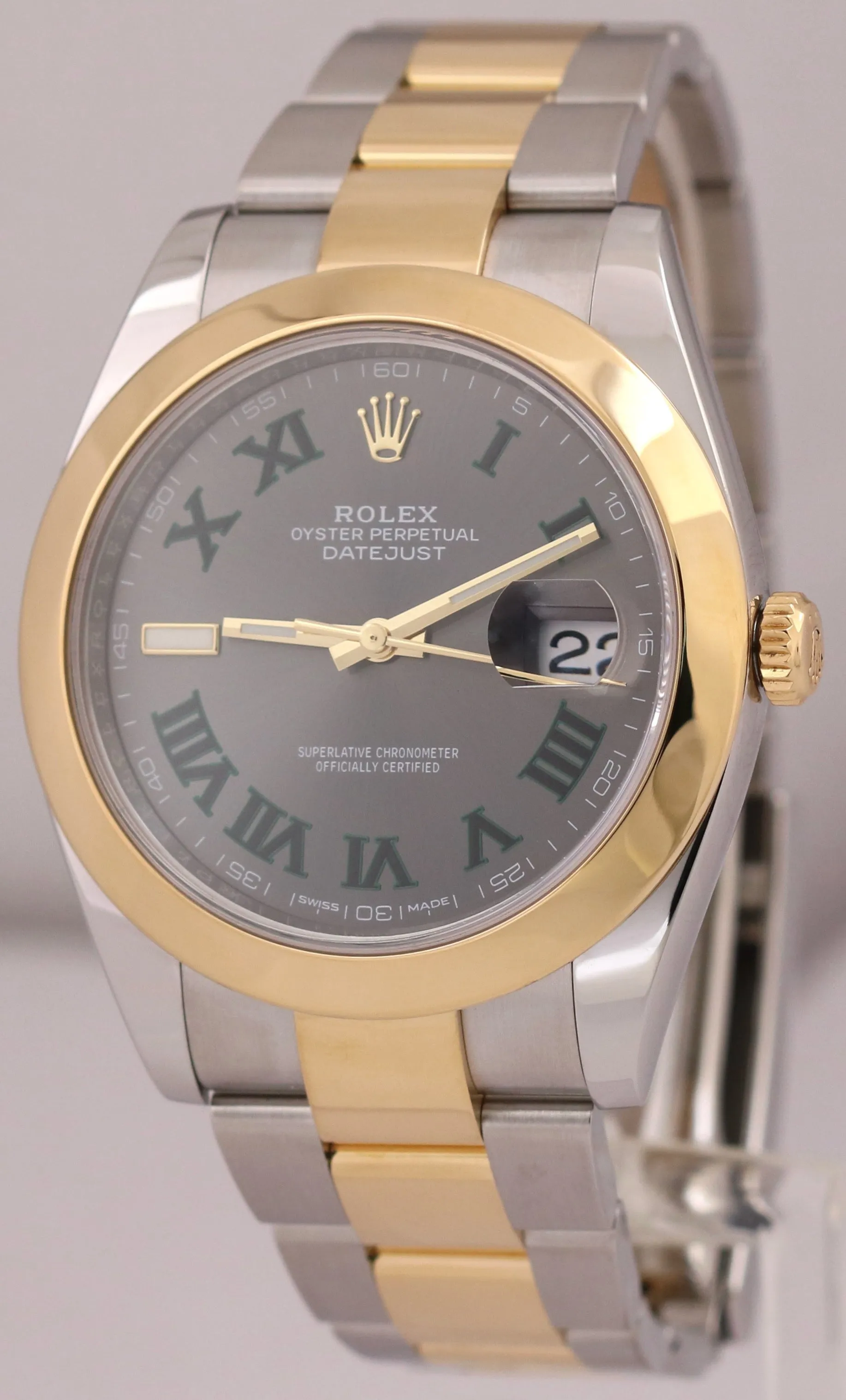 MINT PAPERS Rolex Datejust 41 WIMBLEDON 18k Gold Steel Oyster 41mm 126303 BOX