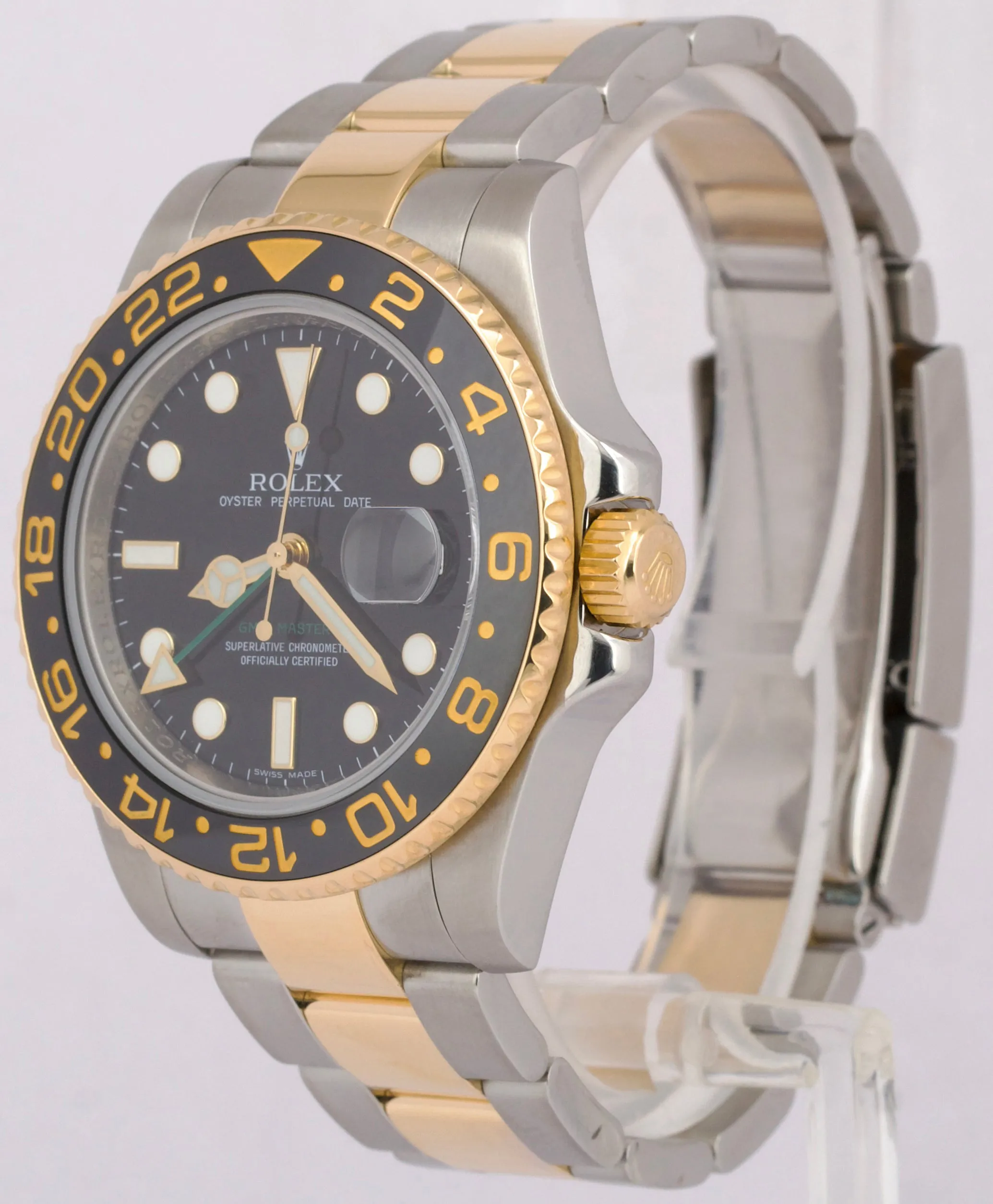 MINT PAPERS Rolex GMT-Master II Black Ceramic 18K Gold Steel 40mm 116713 BOX