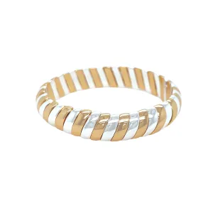 Mixed Metal Coil Stretch Bracelet