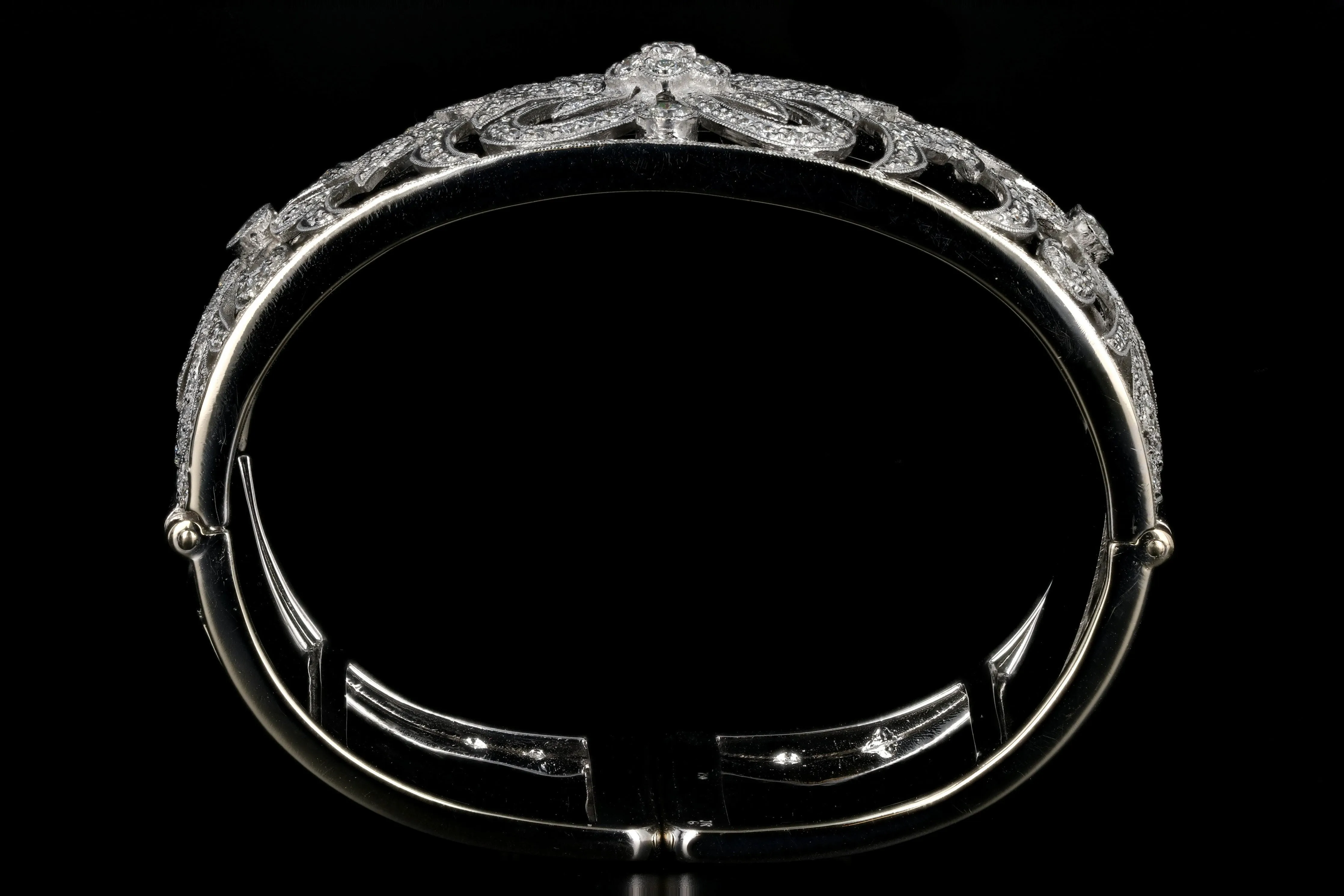 Modern 18K White Gold 5 Carat Diamond Bangle