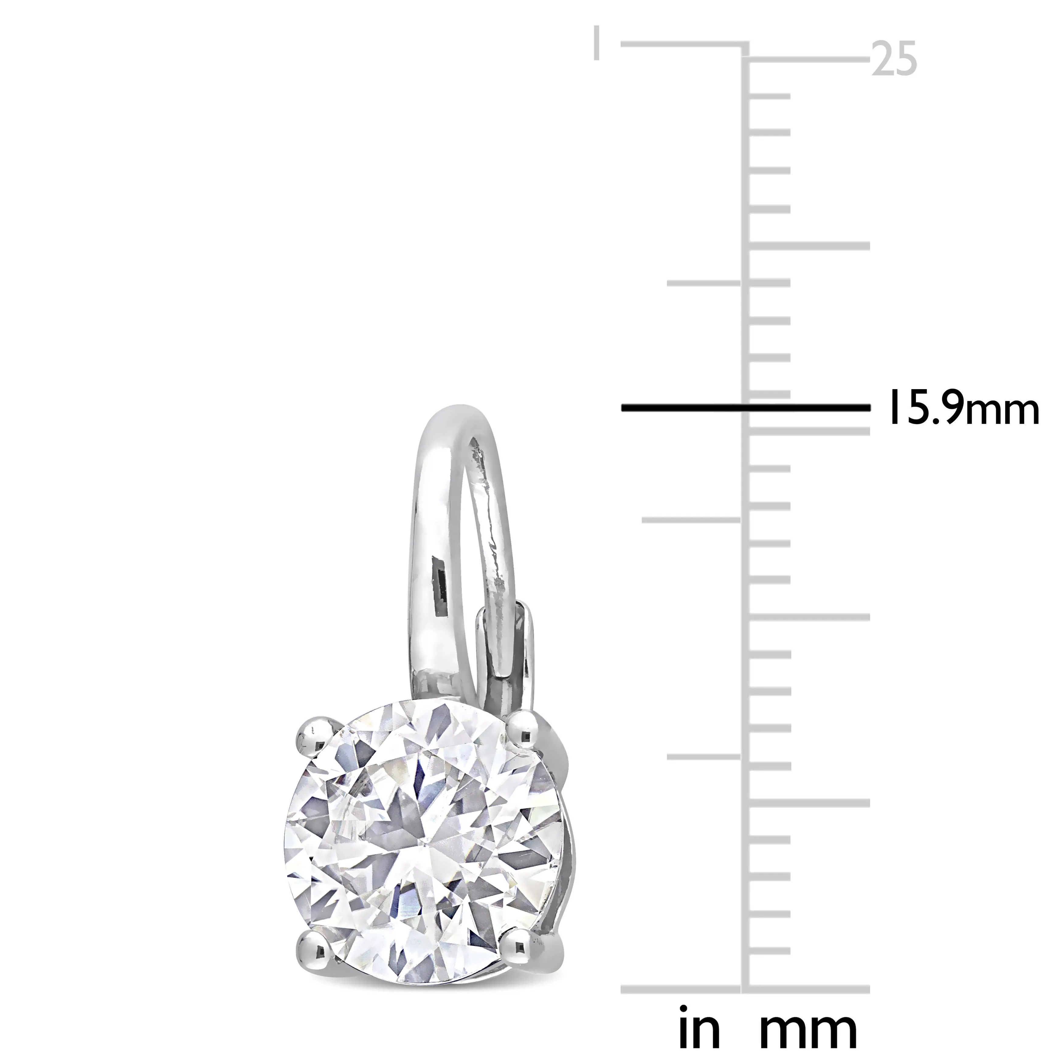 Moissanite Drop Leverback Earrings Sterling Silver