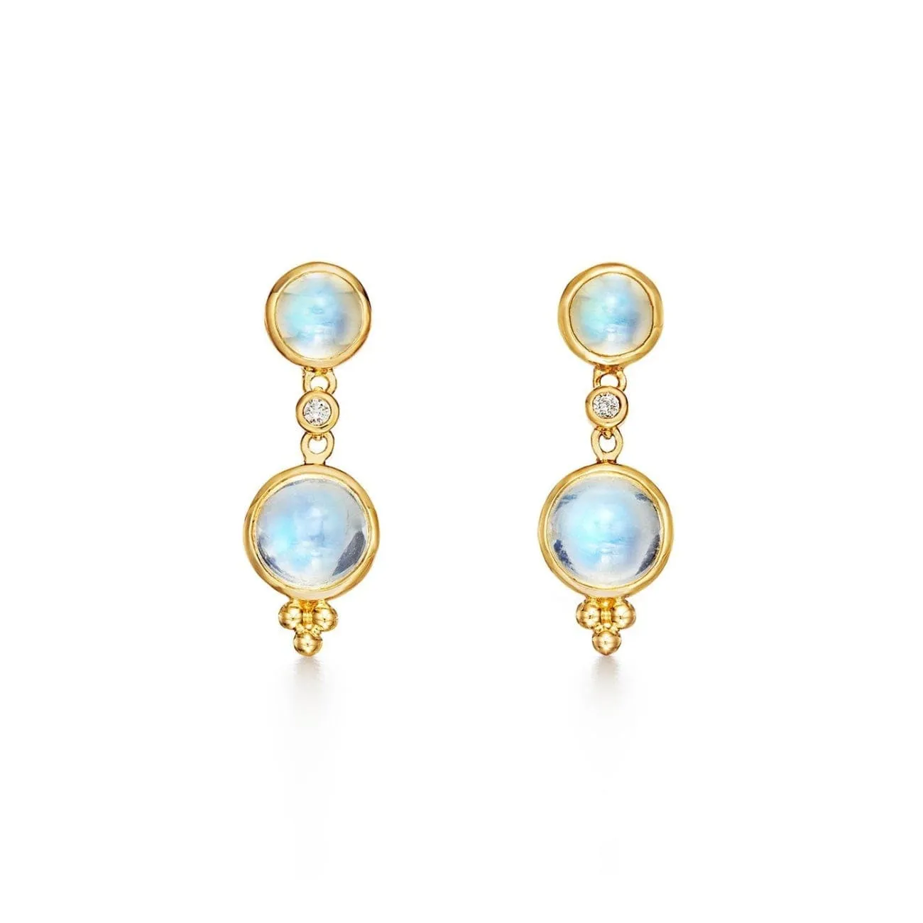 MOONSTONE & DIAMOND DROP EARRINGS