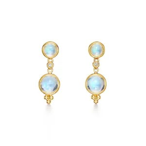 MOONSTONE & DIAMOND DROP EARRINGS