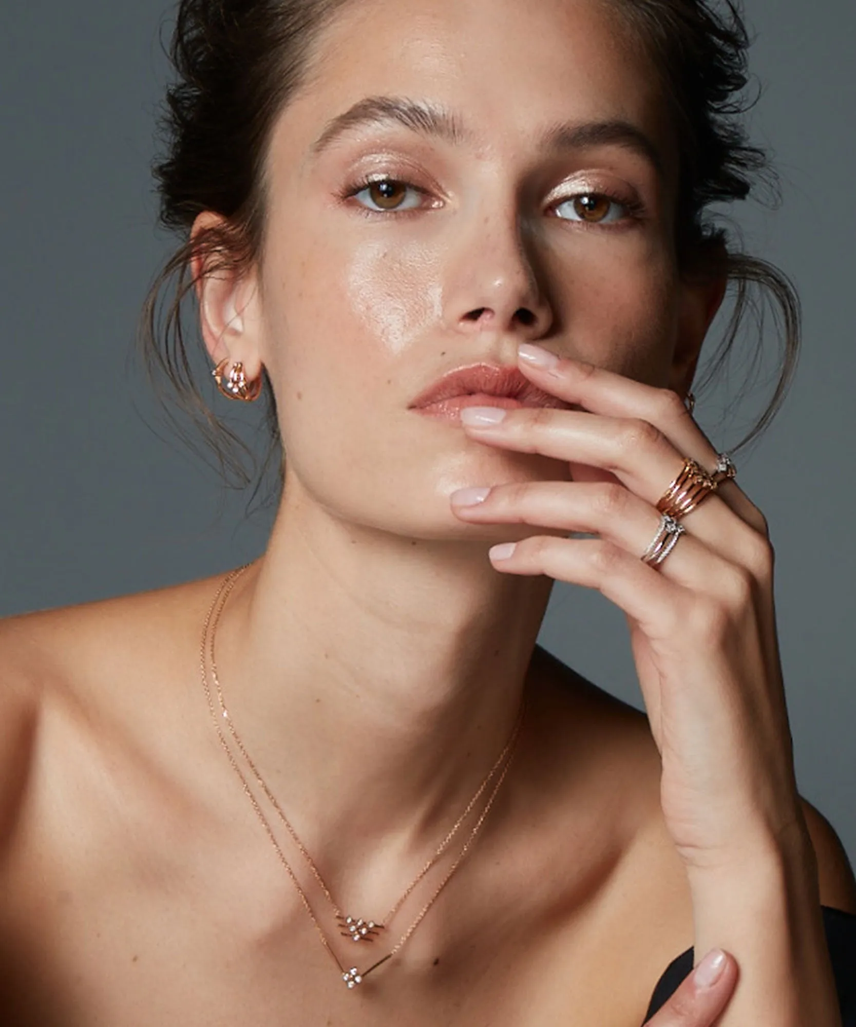MOSAIC THREE RHOMBUS EARRINGS