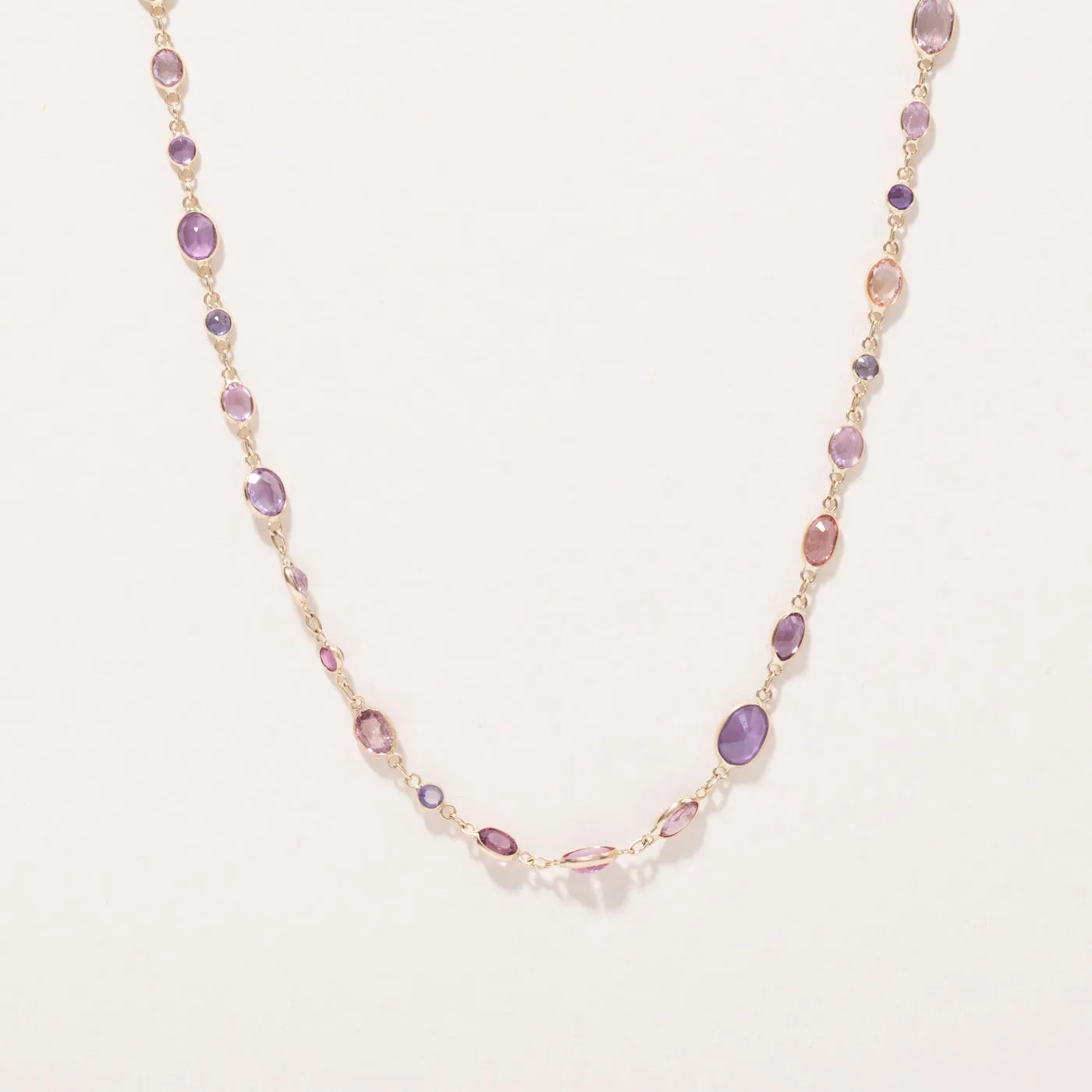 Multi Colour Sapphire Link Necklace | 20.00ctw | 32" |
