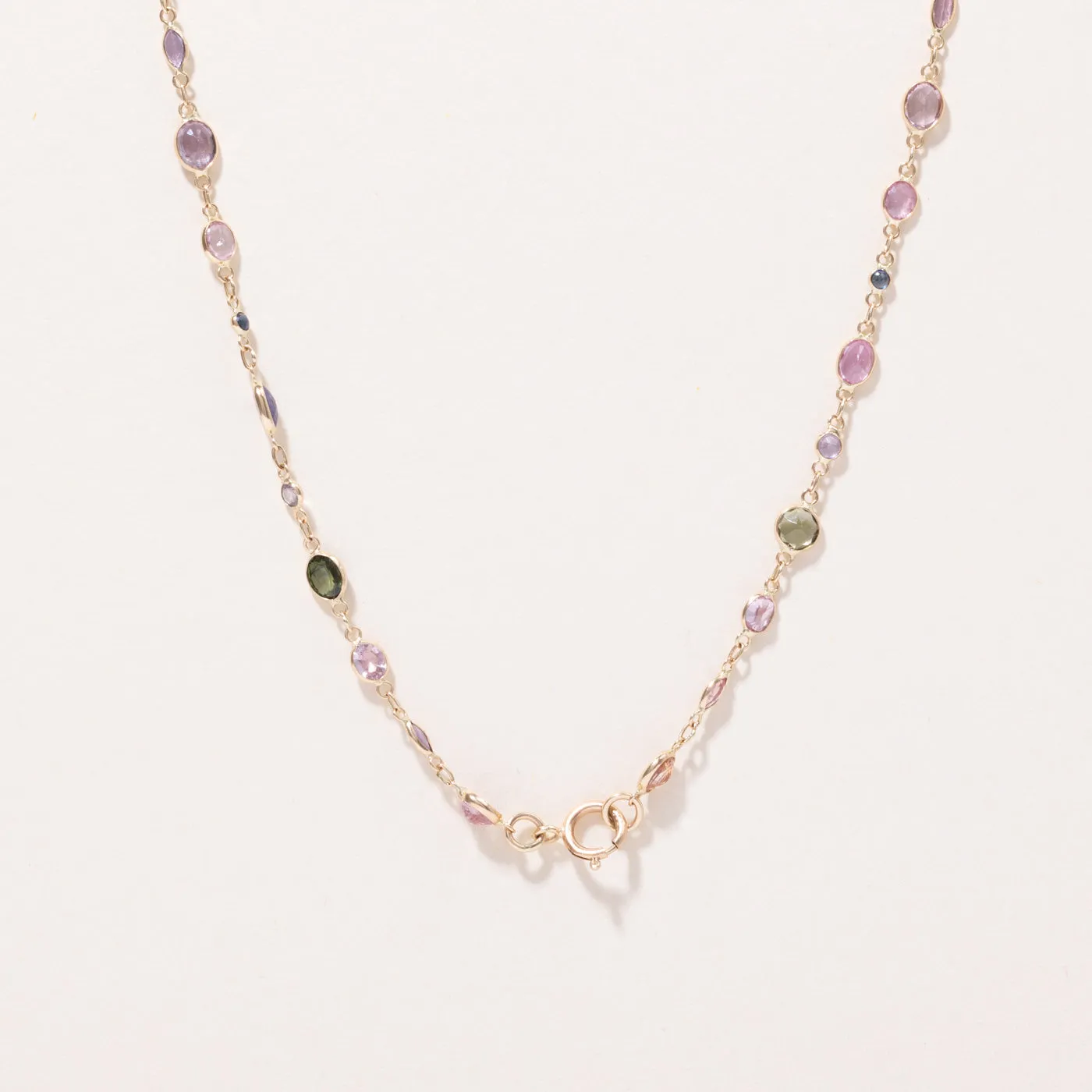 Multi Colour Sapphire Link Necklace | 20.00ctw | 32" |