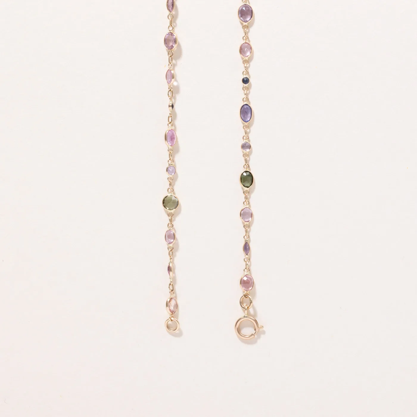 Multi Colour Sapphire Link Necklace | 20.00ctw | 32" |