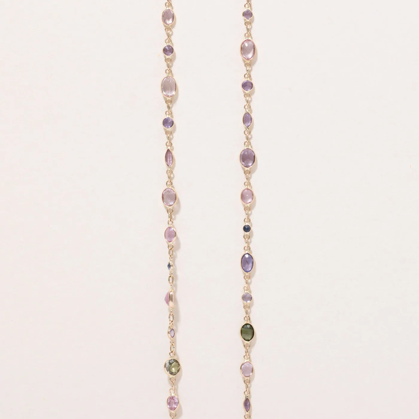 Multi Colour Sapphire Link Necklace | 20.00ctw | 32" |