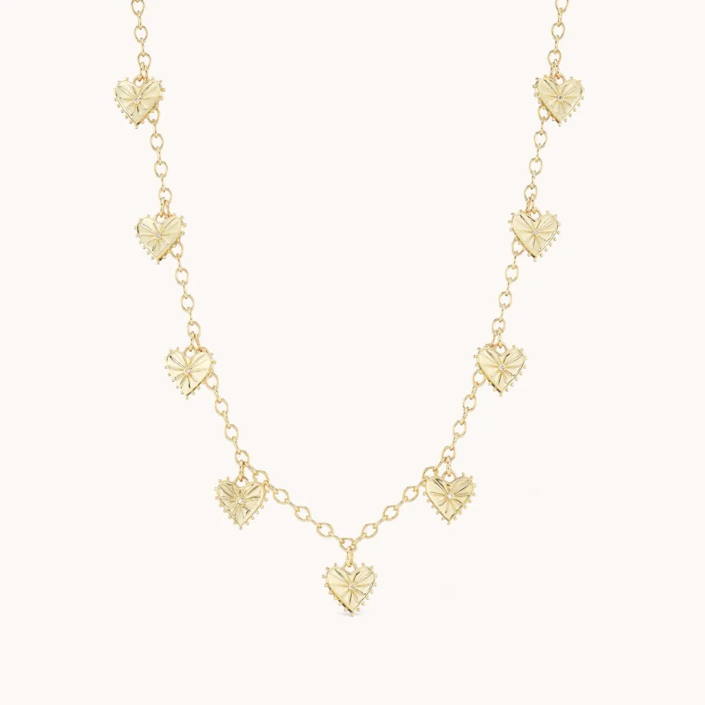 Multi Heart Necklace 15"