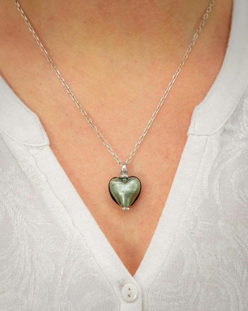Murano Glass Heart Urn - June