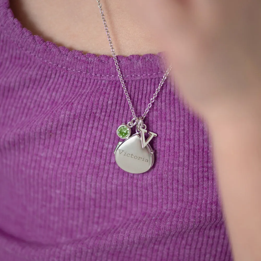 Musical Lover Kids / Children's / Girls Pear Pendant/Necklace With Charms - Sterling Silver