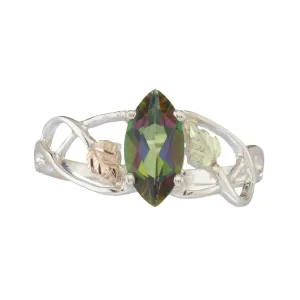 Mystic Fire Topaz III - Sterling Silver Black Hills Gold Ring