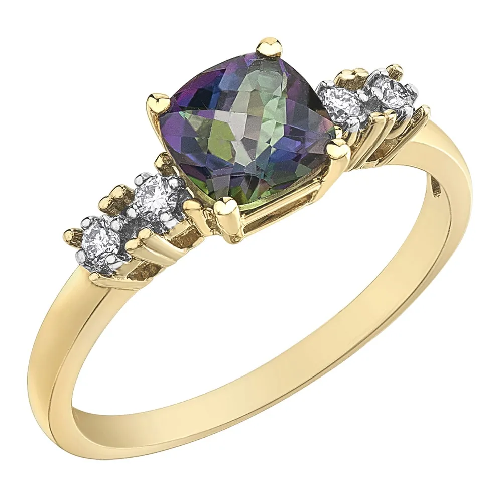 Mystic Topaz Ring with Diamond Accents