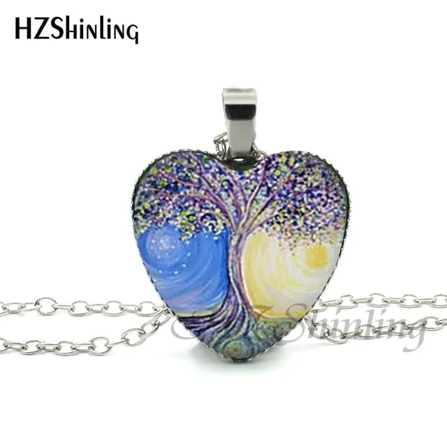 New Divergent Heart Necklace Tree Pendant Jewelry