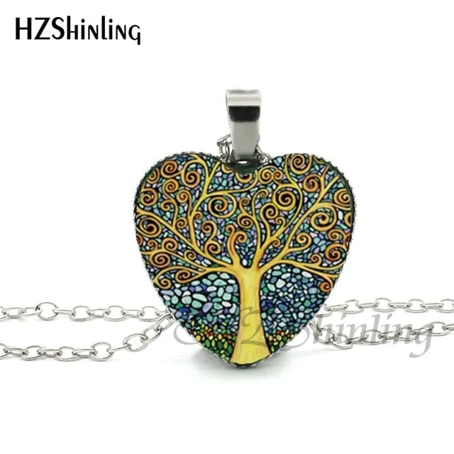 New Divergent Heart Necklace Tree Pendant Jewelry