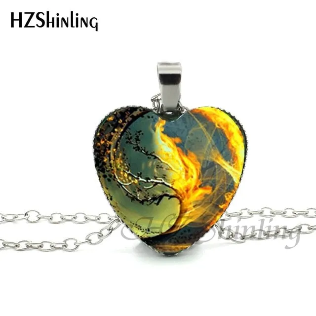 New Divergent Heart Necklace Tree Pendant Jewelry