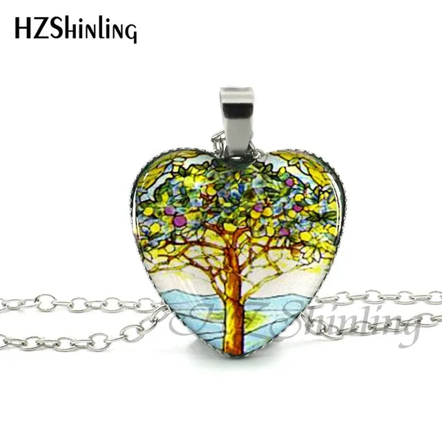 New Divergent Heart Necklace Tree Pendant Jewelry