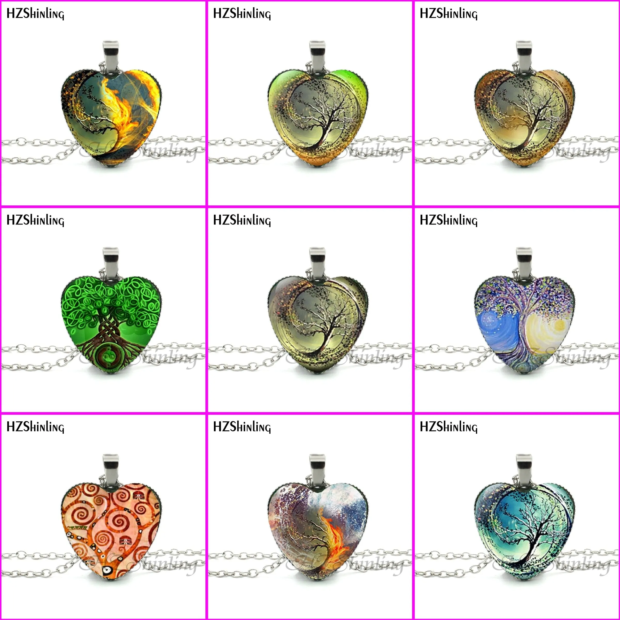 New Divergent Heart Necklace Tree Pendant Jewelry