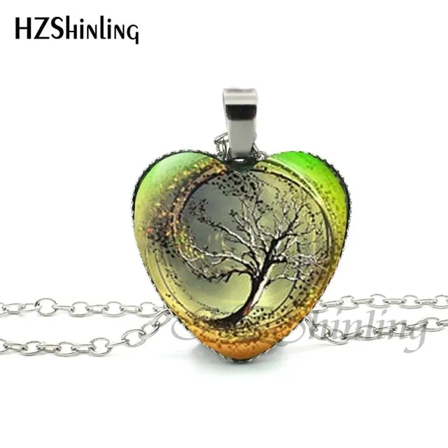 New Divergent Heart Necklace Tree Pendant Jewelry