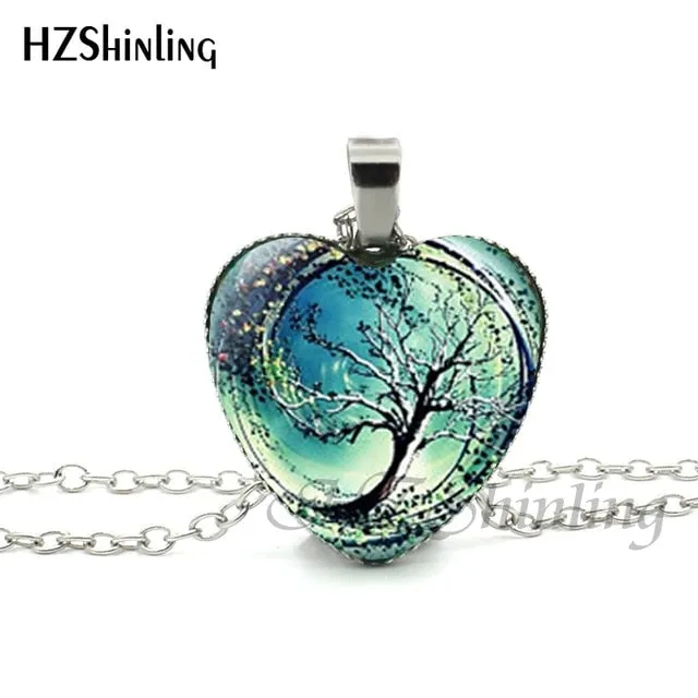 New Divergent Heart Necklace Tree Pendant Jewelry