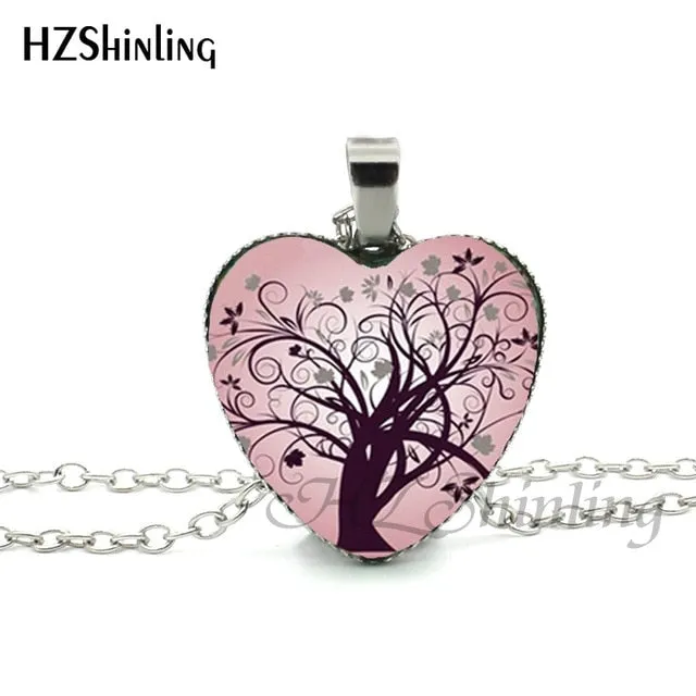 New Divergent Heart Necklace Tree Pendant Jewelry