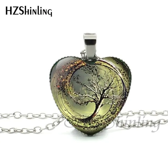 New Divergent Heart Necklace Tree Pendant Jewelry