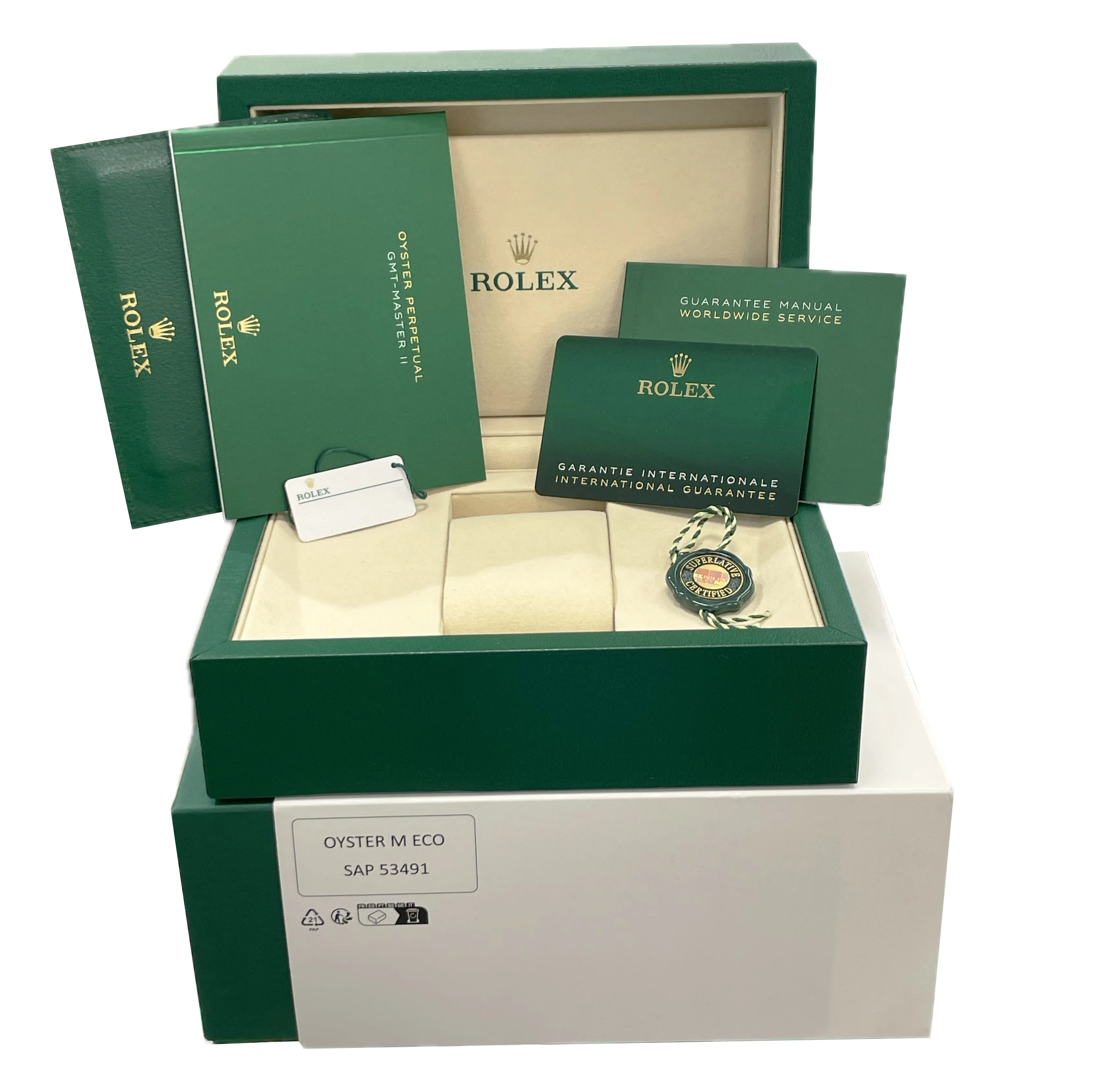 NEW FEB 2025 PAPERS Rolex GMT-Master II 18K Gold Two-Tone 40mm 126713 GRNR BOX