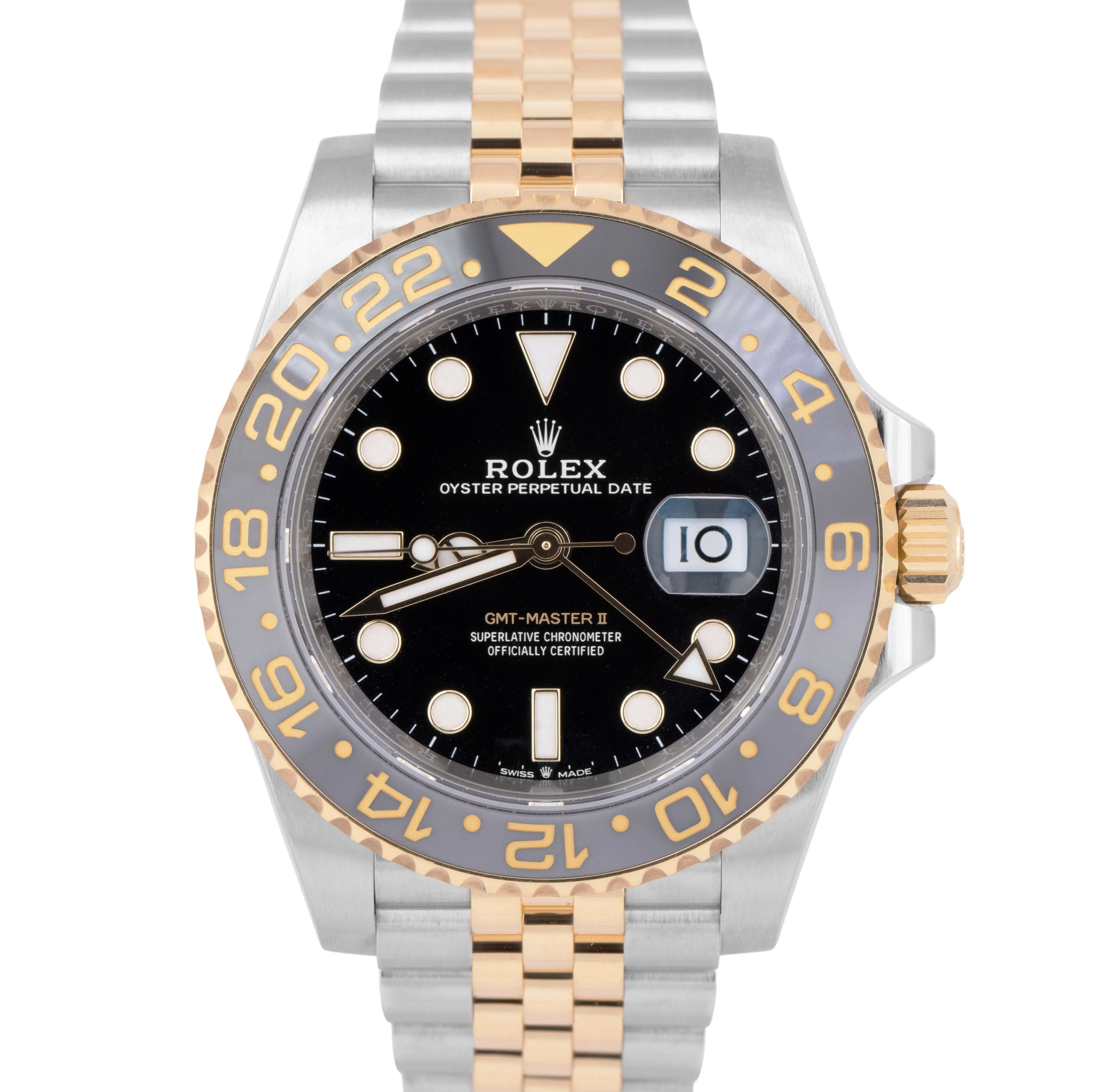 NEW FEB 2025 PAPERS Rolex GMT-Master II 18K Gold Two-Tone 40mm 126713 GRNR BOX