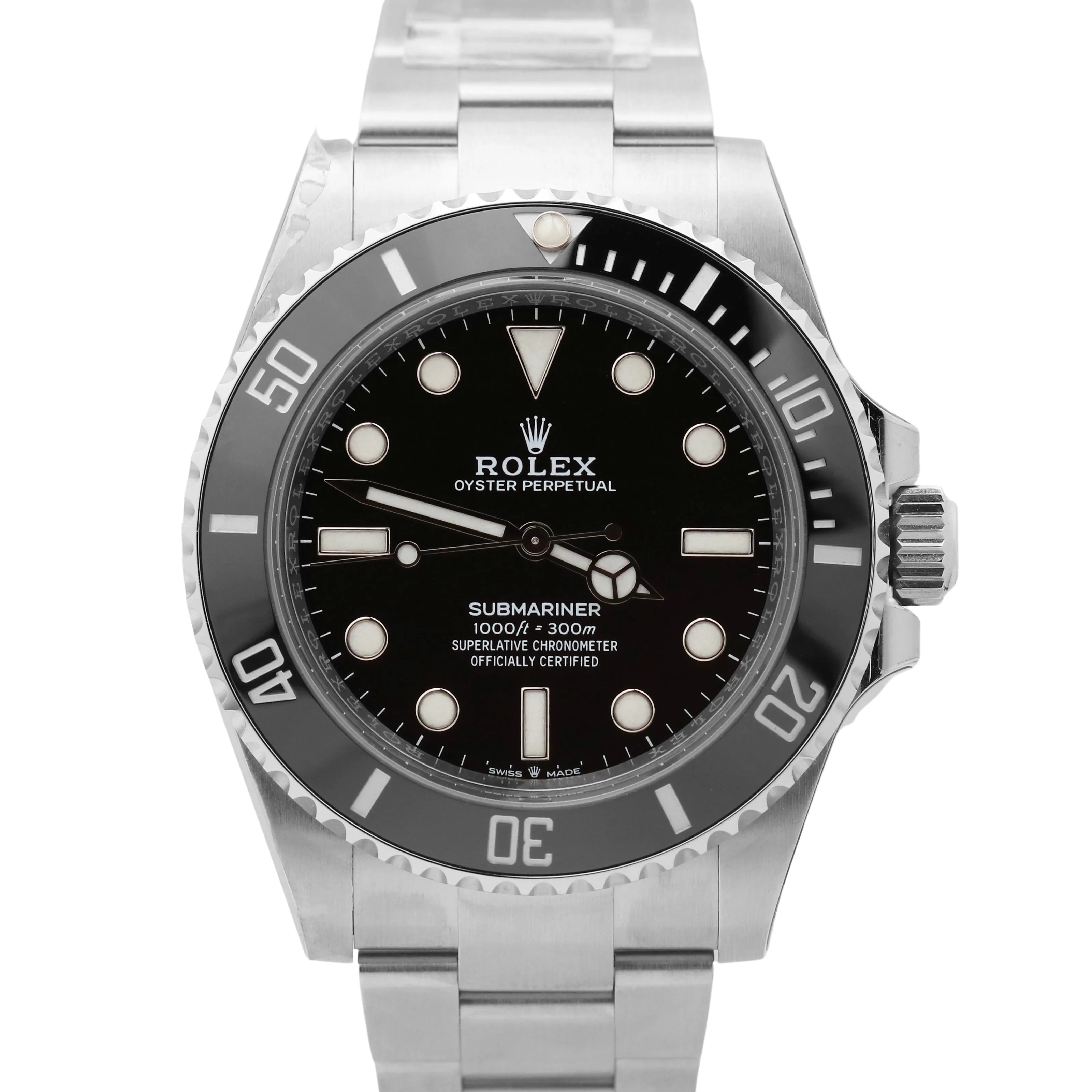 NEW UNWORN Rolex Submariner No-Date PAPERS 41mm Black Stainless 124060 LN B P