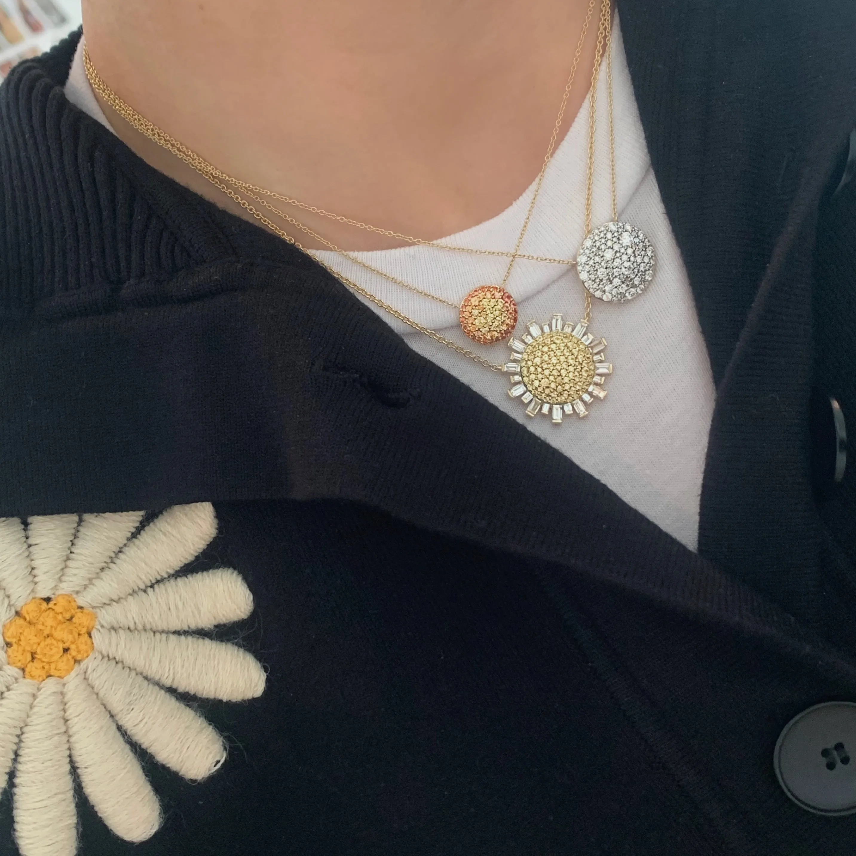 Ombré Sapphire Sunburst Necklace