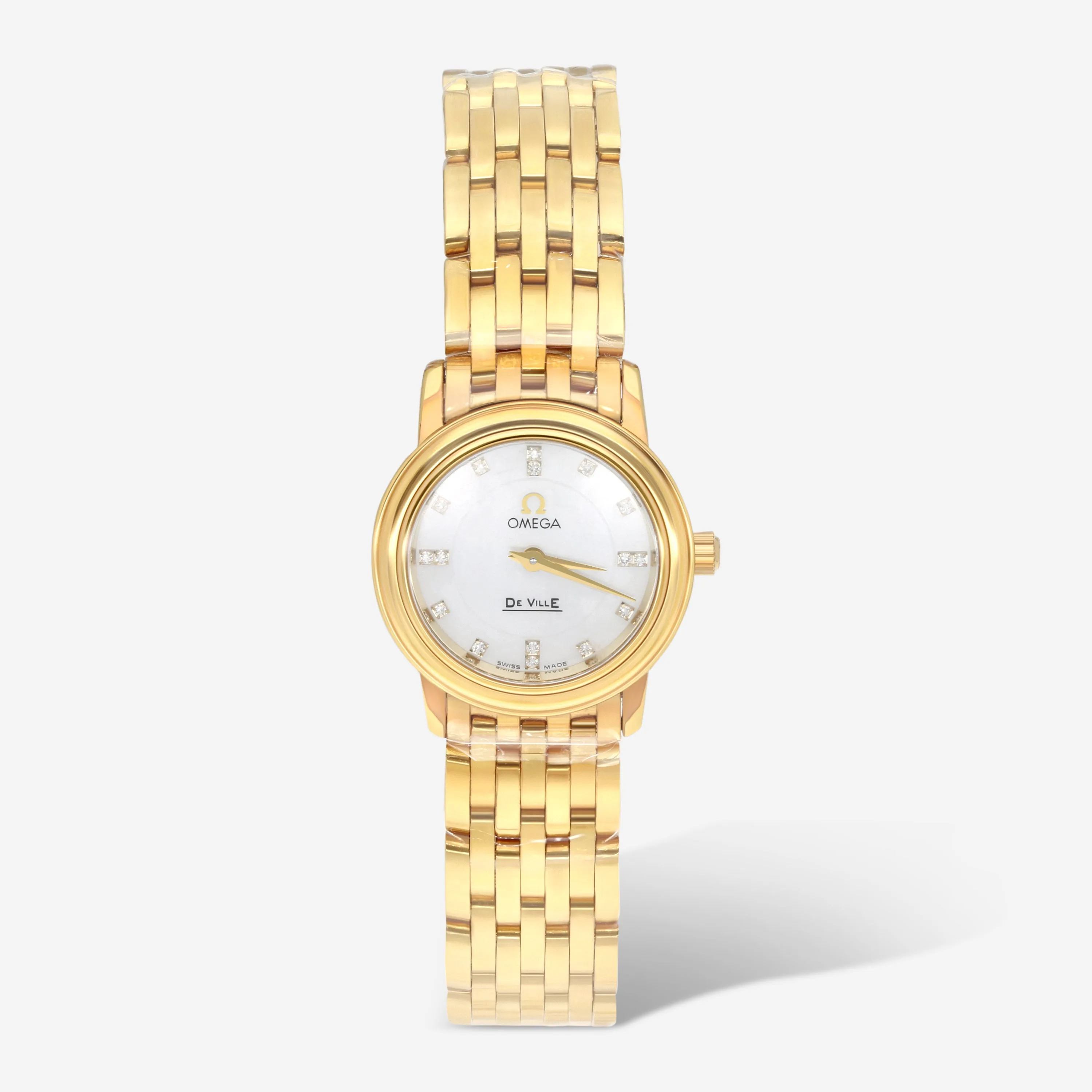 Omega De Ville Prestige 18K Yellow Gold Diamond Quartz Ladies Watch 4170.76.00