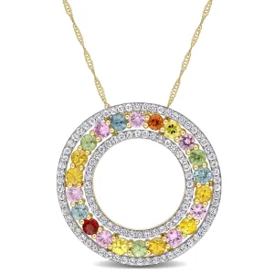 Open Circle Gemstone Pendant