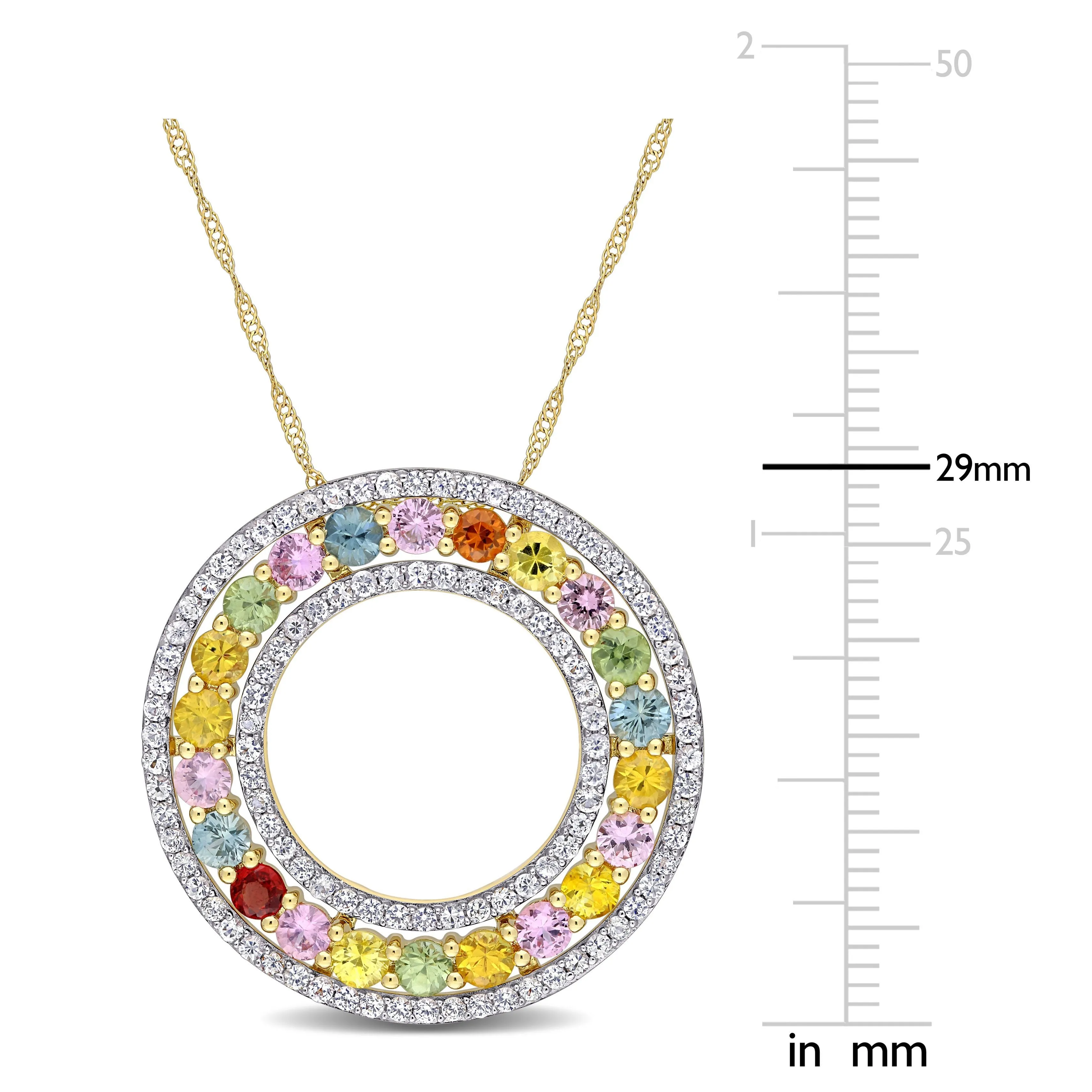 Open Circle Gemstone Pendant