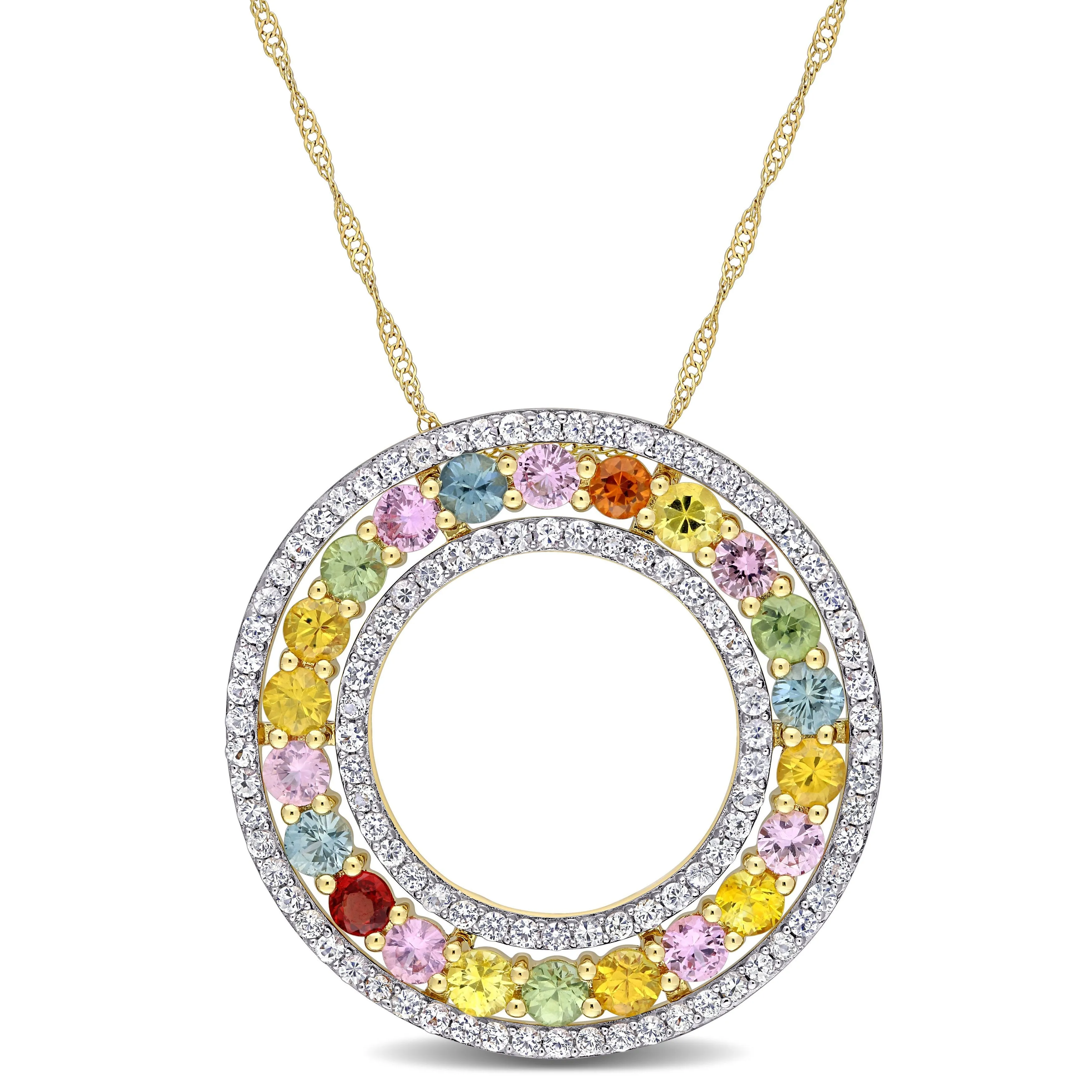 Open Circle Gemstone Pendant